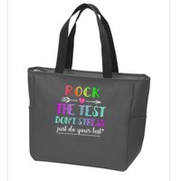 Test Day Rock The Test Teacher Testing Day Zip Tote Bag
