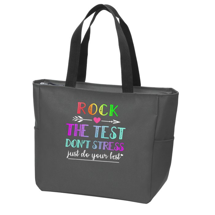 Test Day Rock The Test Teacher Testing Day Zip Tote Bag