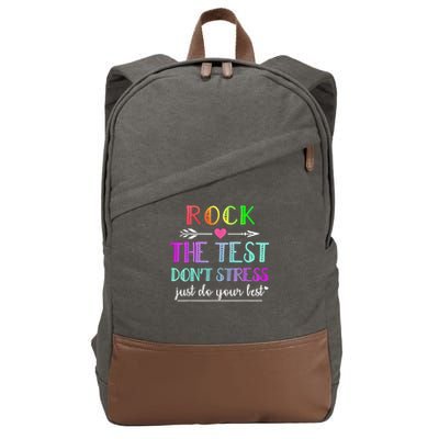 Test Day Rock The Test Teacher Testing Day Cotton Canvas Backpack