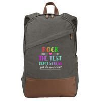 Test Day Rock The Test Teacher Testing Day Cotton Canvas Backpack