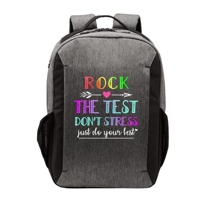 Test Day Rock The Test Teacher Testing Day Vector Backpack