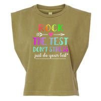 Test Day Rock The Test Teacher Testing Day Garment-Dyed Women's Muscle Tee