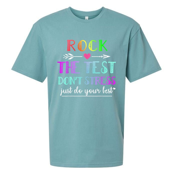 Test Day Rock The Test Teacher Testing Day Sueded Cloud Jersey T-Shirt