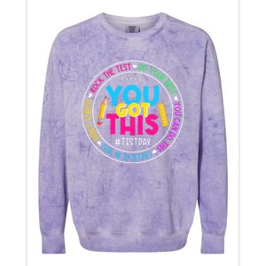 Test Day Rock The Test Teacher Testing Day You Got This Colorblast Crewneck Sweatshirt