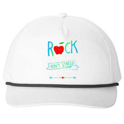 Test Day Rock The Test Teacher Testing Day Rainbow Teacher Snapback Five-Panel Rope Hat