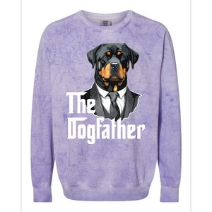 The Dogfather Rottweiler Dad Rotti Papa Funny Dog Owner Colorblast Crewneck Sweatshirt