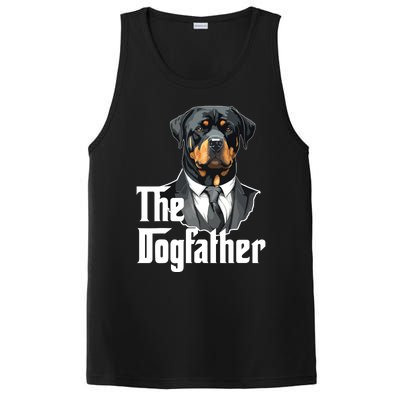 The Dogfather Rottweiler Dad Rotti Papa Funny Dog Owner PosiCharge Competitor Tank