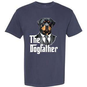 The Dogfather Rottweiler Dad Rotti Papa Funny Dog Owner Garment-Dyed Heavyweight T-Shirt