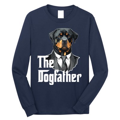 The Dogfather Rottweiler Dad Rotti Papa Funny Dog Owner Long Sleeve Shirt