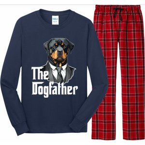 The Dogfather Rottweiler Dad Rotti Papa Funny Dog Owner Long Sleeve Pajama Set