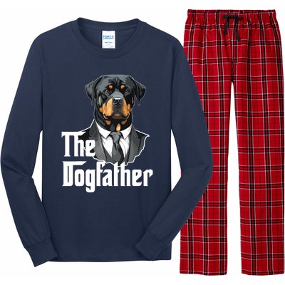 The Dogfather Rottweiler Dad Rotti Papa Funny Dog Owner Long Sleeve Pajama Set