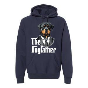 The Dogfather Rottweiler Dad Rotti Papa Funny Dog Owner Premium Hoodie