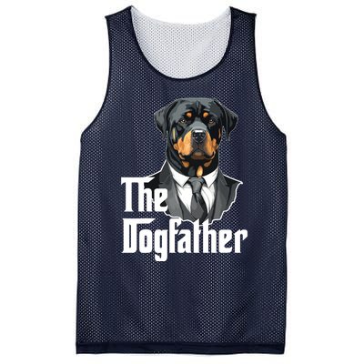 The Dogfather Rottweiler Dad Rotti Papa Funny Dog Owner Mesh Reversible Basketball Jersey Tank