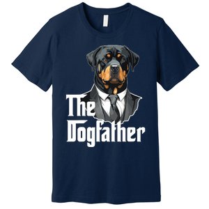 The Dogfather Rottweiler Dad Rotti Papa Funny Dog Owner Premium T-Shirt