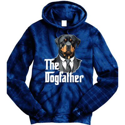 The Dogfather Rottweiler Dad Rotti Papa Funny Dog Owner Tie Dye Hoodie