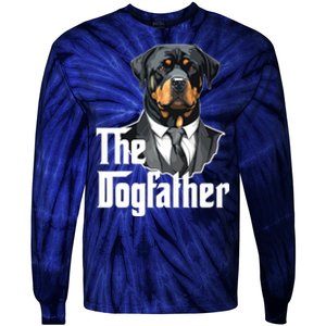 The Dogfather Rottweiler Dad Rotti Papa Funny Dog Owner Tie-Dye Long Sleeve Shirt