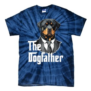 The Dogfather Rottweiler Dad Rotti Papa Funny Dog Owner Tie-Dye T-Shirt