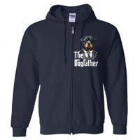 The Dogfather Rottweiler Dad Rotti Papa Funny Dog Owner Full Zip Hoodie