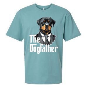 The Dogfather Rottweiler Dad Rotti Papa Funny Dog Owner Sueded Cloud Jersey T-Shirt