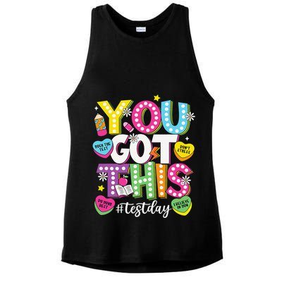 Test Day Rock The Test You Got This Teacher Test Testing Ladies PosiCharge Tri-Blend Wicking Tank