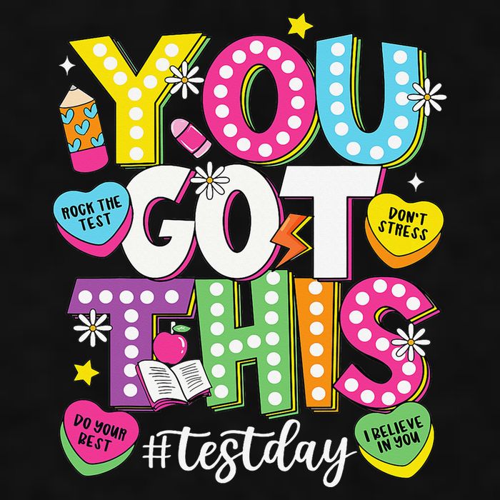 Test Day Rock The Test You Got This Teacher Test Testing Ladies PosiCharge Tri-Blend Wicking Tank