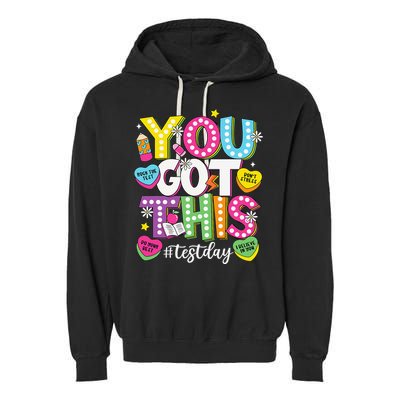Test Day Rock The Test You Got This Teacher Test Testing Garment-Dyed Fleece Hoodie