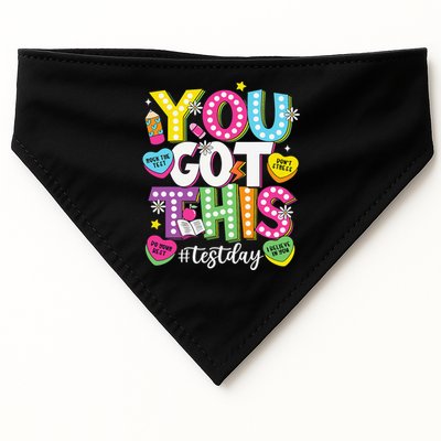 Test Day Rock The Test You Got This Teacher Test Testing USA-Made Doggie Bandana