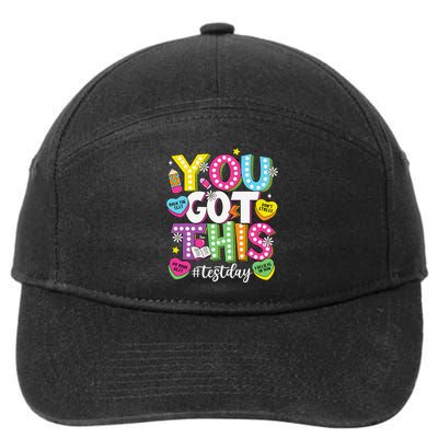 Test Day Rock The Test You Got This Teacher Test Testing 7-Panel Snapback Hat