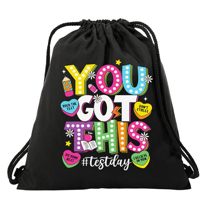 Test Day Rock The Test You Got This Teacher Test Testing Drawstring Bag