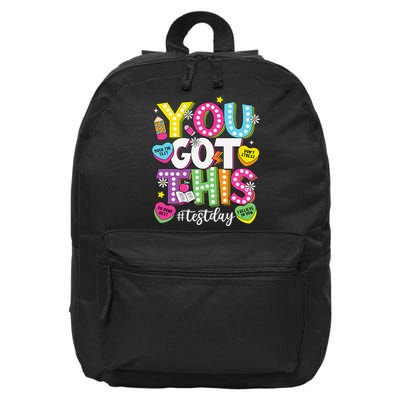 Test Day Rock The Test You Got This Teacher Test Testing 16 in Basic Backpack