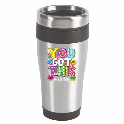 Test Day Rock The Test You Got This Teacher Test Testing 16oz Travel Tumbler