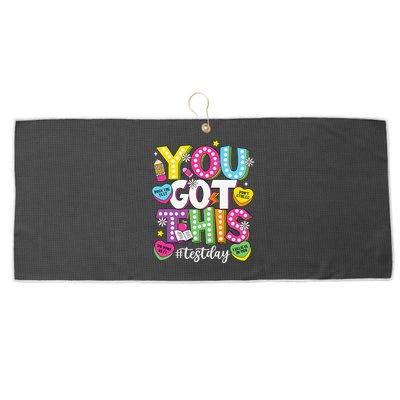 Test Day Rock The Test You Got This Teacher Test Testing Large Microfiber Waffle Golf Towel