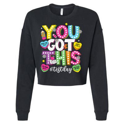 Test Day Rock The Test You Got This Teacher Test Testing Cropped Pullover Crew