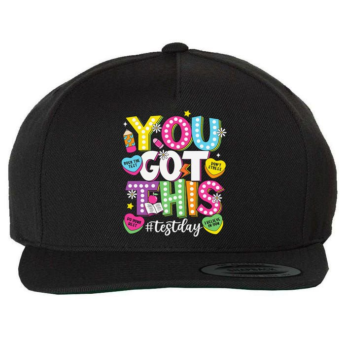 Test Day Rock The Test You Got This Teacher Test Testing Wool Snapback Cap