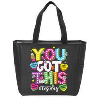 Test Day Rock The Test You Got This Teacher Test Testing Zip Tote Bag