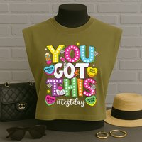 Test Day Rock The Test You Got This Teacher Test Testing Garment-Dyed Women's Muscle Tee