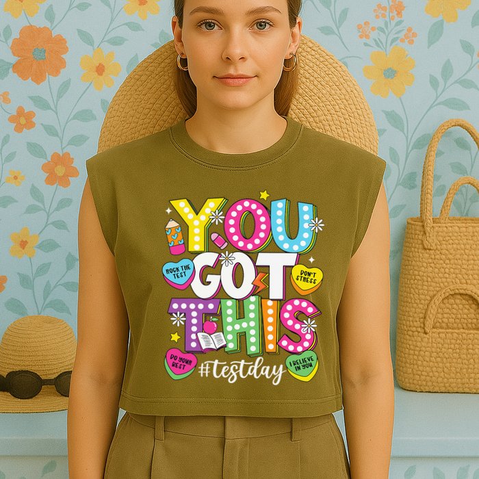 Test Day Rock The Test You Got This Teacher Test Testing Garment-Dyed Women's Muscle Tee