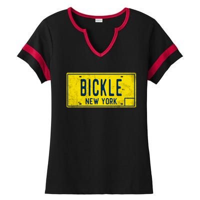 Taxi Driver Retro Old Ny Movie Travis Bickle License Plate Ladies Halftime Notch Neck Tee