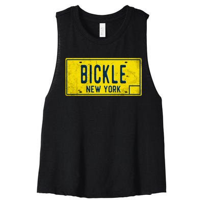 Taxi Driver Retro Old Ny Movie Travis Bickle License Plate Women's Racerback Cropped Tank