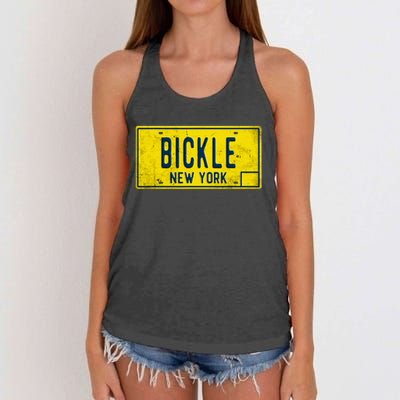 Taxi Driver Retro Old Ny Movie Travis Bickle License Plate Women's Knotted Racerback Tank