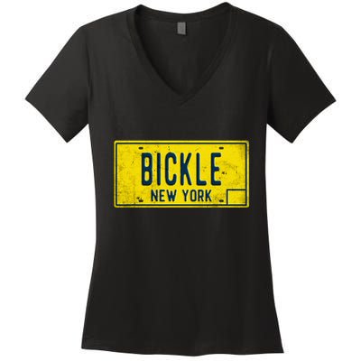 Taxi Driver Retro Old Ny Movie Travis Bickle License Plate Women's V-Neck T-Shirt