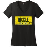 Taxi Driver Retro Old Ny Movie Travis Bickle License Plate Women's V-Neck T-Shirt