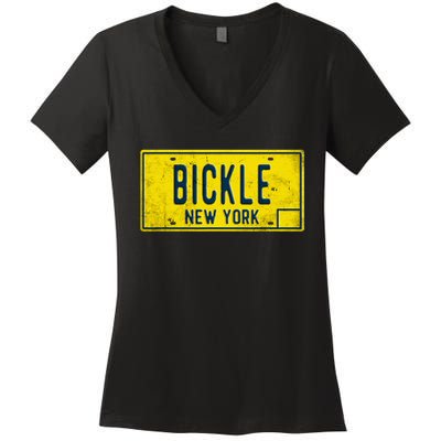 Taxi Driver Retro Old Ny Movie Travis Bickle License Plate Women's V-Neck T-Shirt