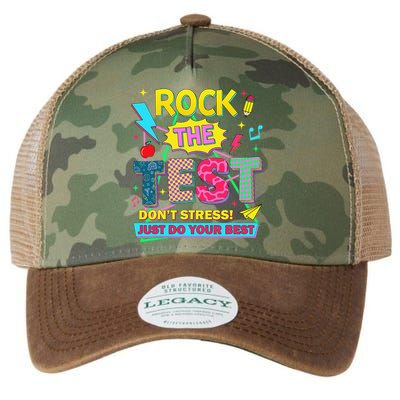 Test Day Rock The Test Just Do Your Best Teacher Testing Legacy Tie Dye Trucker Hat