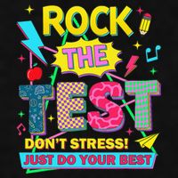 Test Day Rock The Test Just Do Your Best Teacher Testing Ladies PosiCharge Tri-Blend Wicking Tank