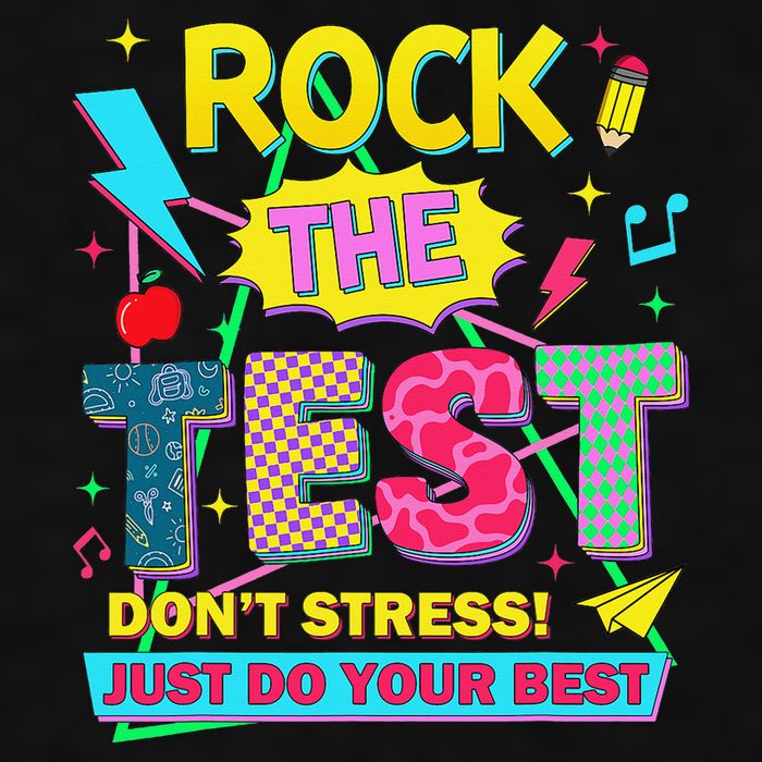 Test Day Rock The Test Just Do Your Best Teacher Testing Ladies PosiCharge Tri-Blend Wicking Tank