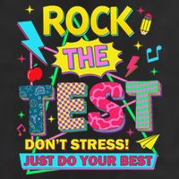 Test Day Rock The Test Just Do Your Best Teacher Testing Cool Comfort Performance Bucket Hat