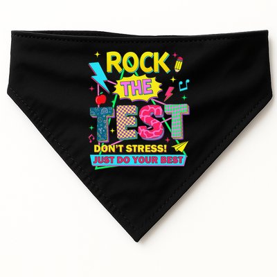 Test Day Rock The Test Just Do Your Best Teacher Testing USA-Made Doggie Bandana