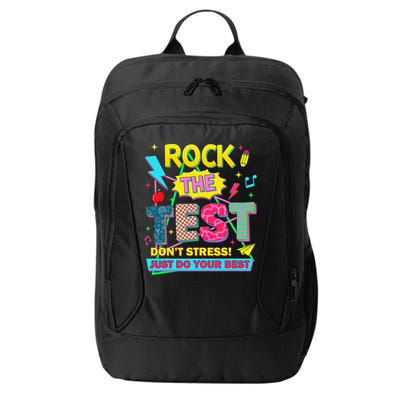 Test Day Rock The Test Just Do Your Best Teacher Testing City Backpack