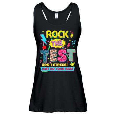 Test Day Rock The Test Just Do Your Best Teacher Testing Ladies Essential Flowy Tank
